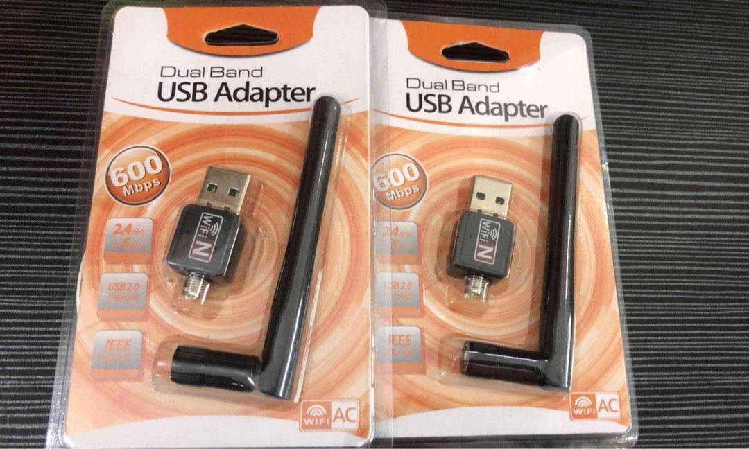 DUAL-BAND USB WI-FI ADAPTER 600Mbps (Category: Cables & Adaptors) located in Manila. Submitted by warm_jamin (Listing ID 1466047124, Image 2). Description: DUAL-BAND USB WI-FI ADAPTER 600Mbps Upgrade your PC or laptop with a 600Mbps Dual-Band USB Wi-Fi Adapter for fast and reliable wireless connectivity. ✓ Up to 600Mbps wireless speed ✓ Dual-band 2.4GHz + 5GHz ✓ USB wireless adapter ✓ Stable and reliable connection ✓ Easy plug-and-play setup ✓ Co
