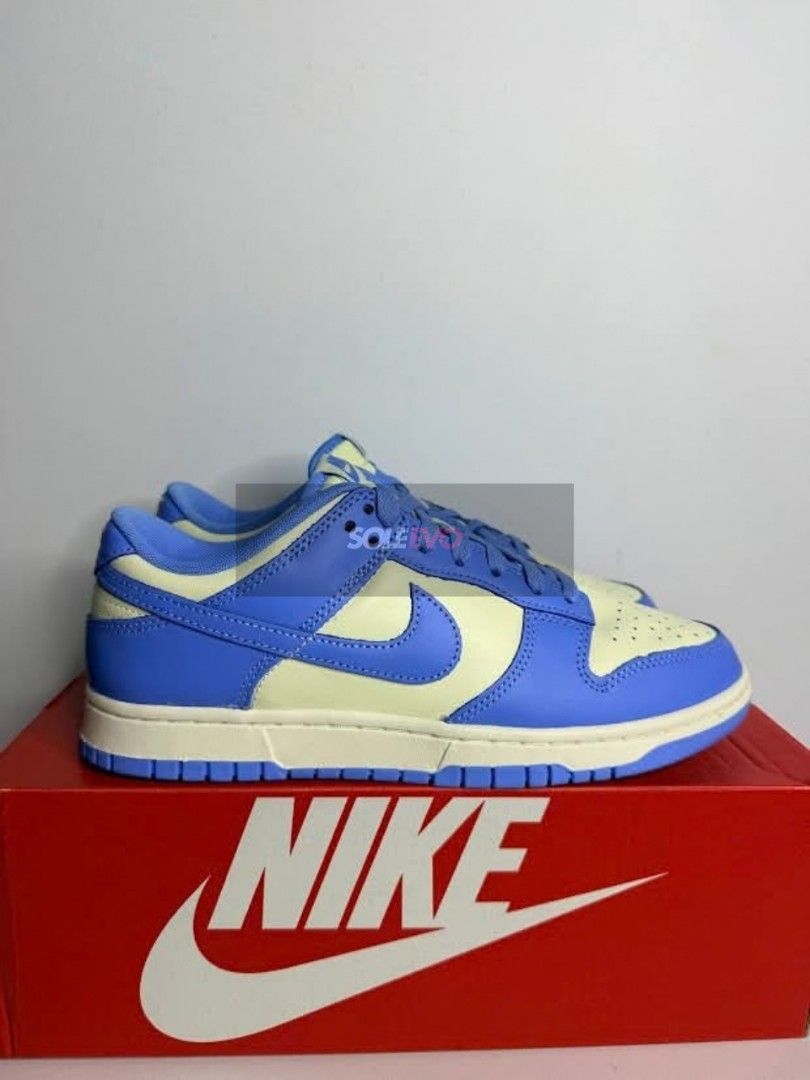 Dunk Low "University Blue" (Category: Sneakers) located in Pasig City. Submitted by soleevo (Listing ID 1466058619, Image 1). Description: Dunk Low "University Blue" - Paint chip left pair (Good as new) -Size: 8 US mens/ 9.5 womens - Php 1,950 - with box “Can send additional pictures.” Payment first policy. Location: Pasig City Facebook: Sole Evo Instagram: @sole.evo Disclaimer: We are not associated, affiliated with any brands that is posted. Al