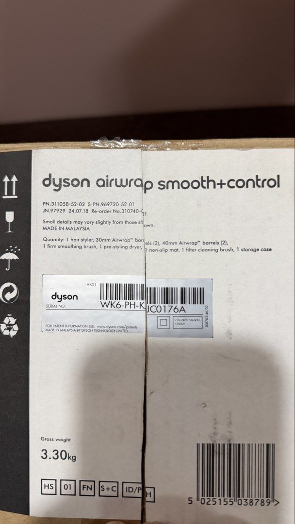 DYSON Airwrap smooth+control (WITH FREEBIES) (Category: Hair) located in Quezon City. Submitted by eavie.ong (Listing ID 1466084570, Image 3). Description: Dyson airwrap Comes with storage case and 30mm barrels, 40mm barrels, firm smoothing brush, and pre-styling dryer Freebies: 1) 20mm long barrel (original) 2) Anti flying wind nozzle (imitation) 3) 40mm long barrel (imitation).