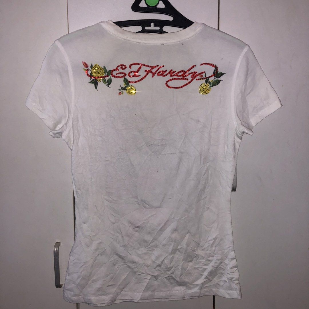 Ed hardy Y2K shirt (Category: Shirts) located in Manila. Submitted by pitogoline94751 (Listing ID 1466047040, Image 2). Description: Ed Hardy Y2K womens shirt Excellent Condition No Issue Size small.