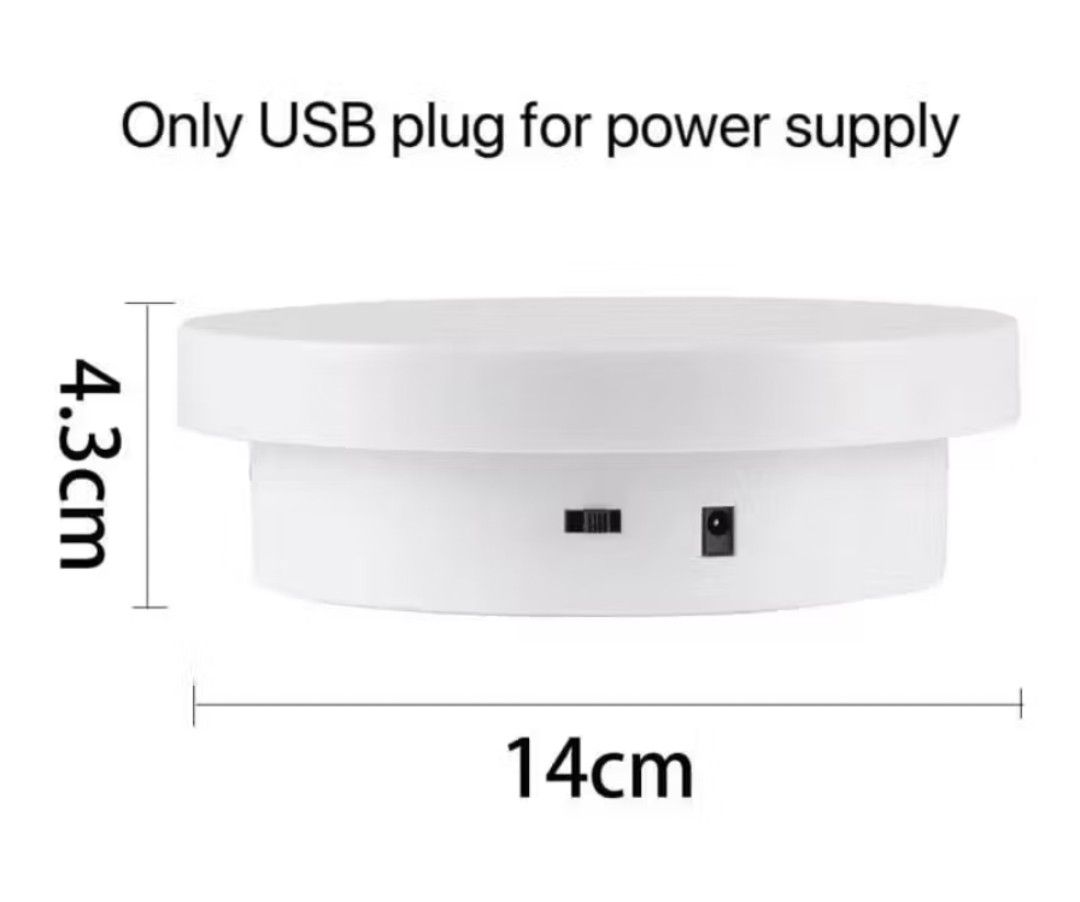 Electric USB Rotary Display Stand 360° (Category: Everything Else Others) located in Manila. Submitted by lotty_2489 (Listing ID 1466154791, Image 1). Description: Black/White GoodQuality Brandnew Sameday Delivery COD/GcashPayment #09706504365 Charm.