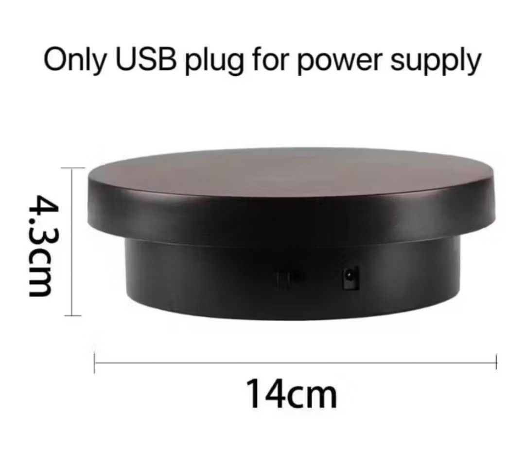 Electric USB Rotary Display Stand 360° (Category: Everything Else Others) located in Manila. Submitted by lotty_2489 (Listing ID 1466154791, Image 2). Description: Black/White GoodQuality Brandnew Sameday Delivery COD/GcashPayment #09706504365 Charm.