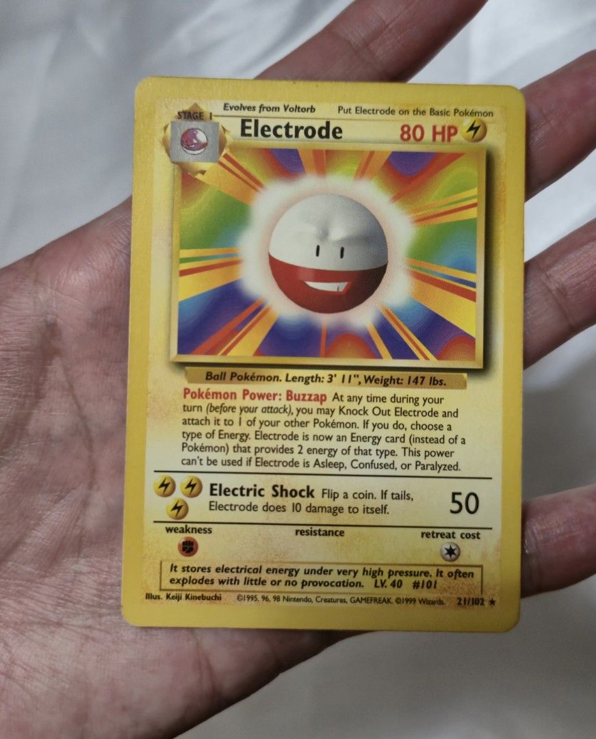 Electrode Rare (Category: Raw Singles) located in Caloocan City. Submitted by jheguadalupe (Listing ID 1466092948, Image 1). Description: Pokemon Electrode Heavily Played.