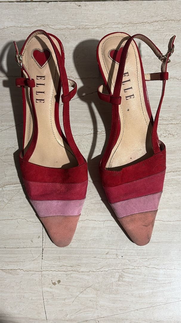 ELLE Heels (Category: Heels) located in Mandaluyong City. Submitted by 222________own (Listing ID 1466108211, Image 1). Description: Price is negotiable. No issue. Dirt is removable with suade eraser..