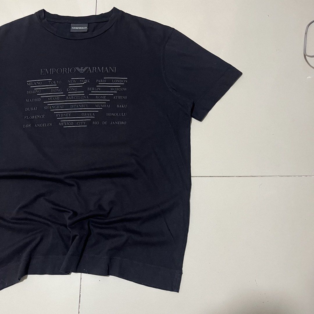 EMPORIO ARMANI EAGLE CITIES TEE (Category: Tshirts & Polo Shirts ) located in Manila. Submitted by balanse (Listing ID 1466092375, Image 3). Description: SIZE: XL ON TAG DIMES: 23W X 28L EXCELLENT CONDITION. 9.8 HONEST COLOR RATE. NONE ANY ISSUE..