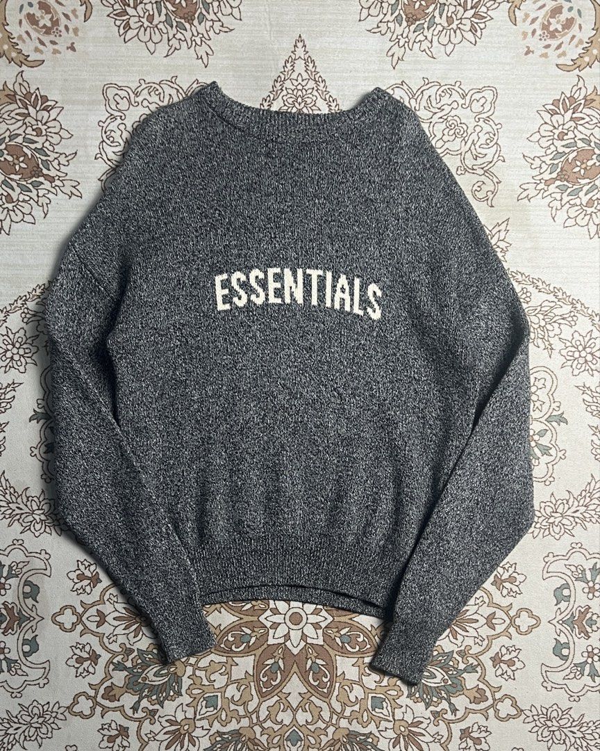 Essentials Knitted Sweater (Category: Coats, Jackets and Outerwear) located in San Jose del Monte. Submitted by oneoff.phils (Listing ID 1466125931, Image 1). Description: Essentials Knitted Sweater Size S on tag W 23 L 28 P2400 Issue: None (Swipe for detailed pics) • No cancellation of orders • Orders would usually take 2-3 days for cleaning and packing before shipment 🚀Shipping via J&T.