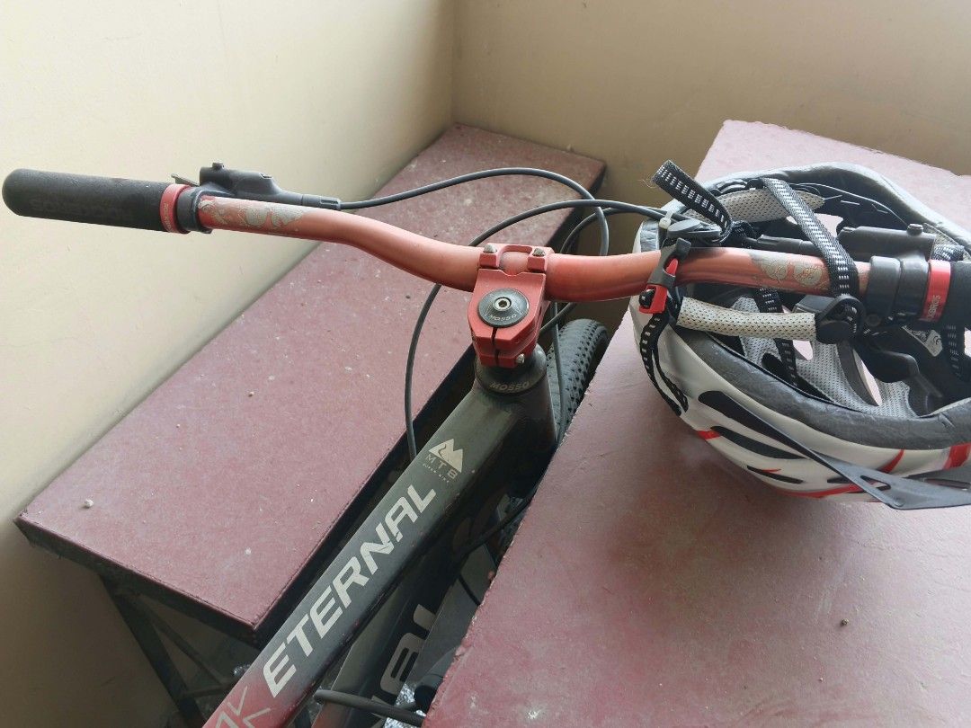 Eternal Mountain Bike - Red (Category: Bicycles) located in Manila. Submitted by calmfish.60b4d8 (Listing ID 1461606693, Image 3). Description: ‎ALLOY FRAME ETERNAL 27 ‎ALLOY STEM ‎ALLOY HandleBar ‎ALLOY Headset MOSSO ‎ALLOY RIGID FORK HASSN ‎ALLOY Pedal ‎ALLOY RIM ETERNAL ‎ALLOY HUBS TANKE 6-PAWL ‎1 x 10 SPEED ‎LTWOO A7 SHIFTER ‎LTWOO RD ‎160 ROTOR ‎INTERNAL CABLING ‎FALCON TIRE 80% ‎NEW SEATPOST & SADDLE ‎HOLLOWTECH crankset ‎TANKE Hydraulic br