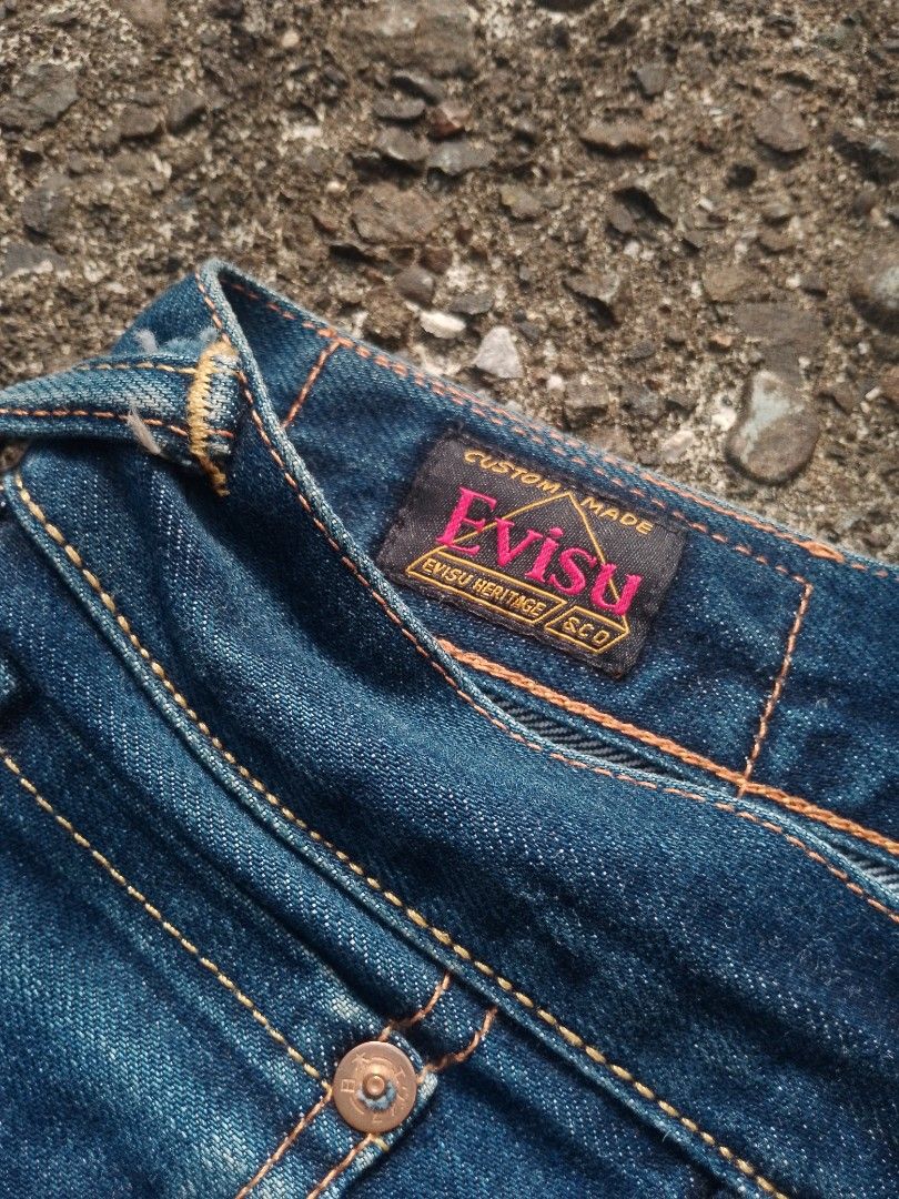 Evisu Selvedge Denim Jeans (Category: Jeans) located in Baguio. Submitted by bado.feels (Listing ID 1466024978, Image 3). Description: Excellent Condition Size 28 Length 39 Thigh 11 Leg Opening 5.5 2999+sf.