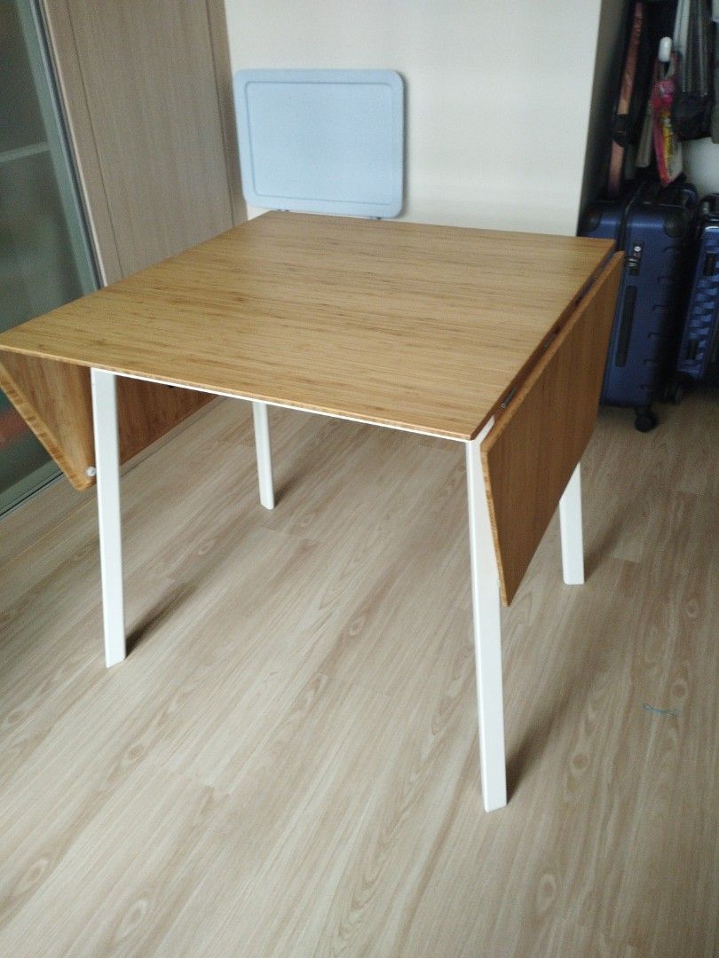 Extendable Dining Table (Category: Tables & Sets) located in Singapore. Submitted by durianseed (Listing ID 1465990568, Image 2). Description: Extendable Dining Table Very versatile table which can be opened up to accommodate 6 persons. Dimensions when fully closed LXBXH: 78cm X 80cm X 73cm. Dimensions when half opened LXBXH: 106cm X 80cm X 73cm. Dimensions when fully opened LXBXH: 138cm X 80cm X 73cm. Sturdy metal frame and legs. Lightly used. C