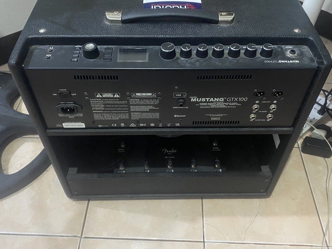 Fender Mustang GTX100 (Category: Soundbars, Speakers & Amplifiers) located in Manila. Submitted by lucybedroquelover (Listing ID 1465961333, Image 2). Description: Good condition. No issues. Perfect for people who aren’t into pedals. Well taken care of. Description from Fender’s website: Mustang GTX is a better, bolder guitar amp with an unprecedented feature set and unbeatable performance. A wide selection of accurate and versatile amp models, d