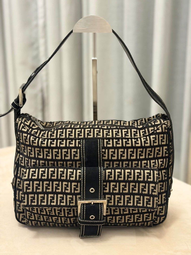 Fendi Zucchino Canvas Shoulder Bag (Category: Luxury Bags & Wallets) located in Manila. Submitted by ianreys (Listing ID 1466109912, Image 3). Description: Fendi Zucchino Canvas Shoulder Bag 💯% Auth W/ dust bag only.