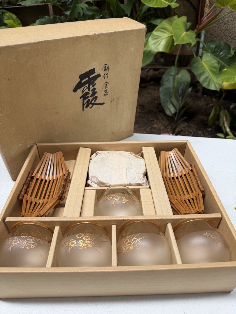 Five glass coasters and bamboo (Category: Coffee & Tea Tableware) located in Davao. Submitted by parteawares2 (Listing ID 1466018564, Image 1). Description: Five pieces glass , five pieces coasters and five pieces bamboo this is used for serving iced tea on a hot afternoon .
