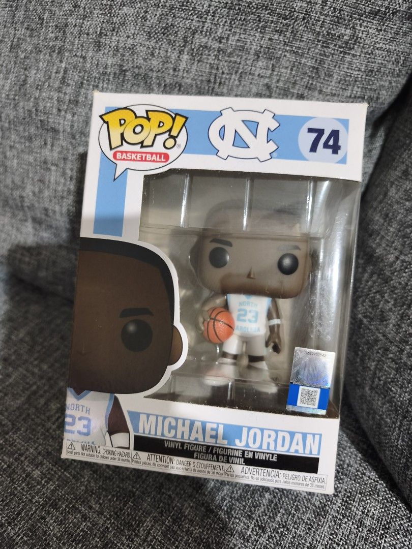Funko Pop Basketball Michael Jordan UNC #74 (Category: Designer & Blind Box Toys) located in Antipolo. Submitted by sndybllr77 (Listing ID 1466052549, Image 1). Description: For Sale: Funko Pop 74 Michael Jordan UNC Figure condition: 8/10 (OOB just for cleaning) Box condtion: 8/10 Meetups: Lower Antipolo Area Delivery: Shouldered by buyer, payment first policy.