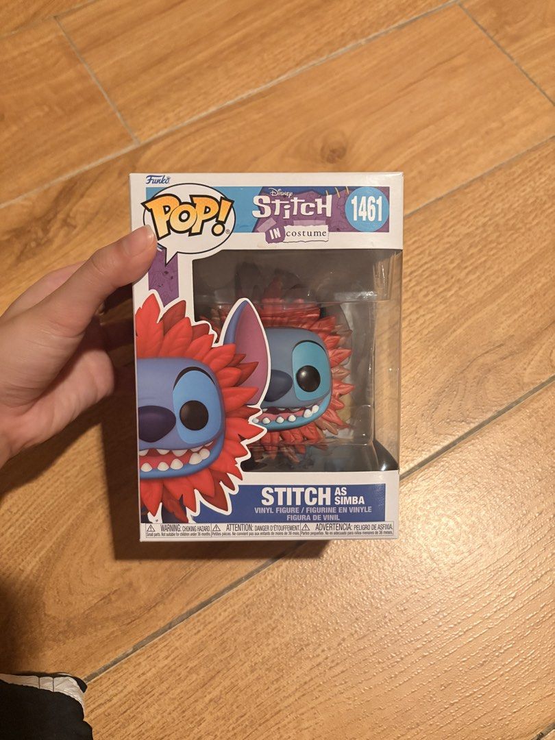 Funko Pop Stitch as Simba #1461 (Category: Designer & Blind Box Toys) located in Mandaluyong City. Submitted by boopiefinds (Listing ID 1466087049, Image 1). Description: Can also do trade to Sanrio Funkos.