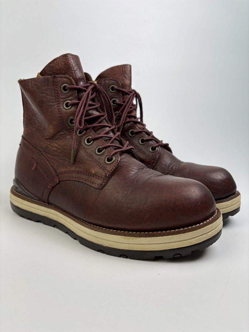 F/W13 Visvim 7 Hole Plain Toe (Category: Boots) located in Cavite. Submitted by sc_rcity (Listing ID 1466137215, Image 1). Description: Tagged Size : 9 US Men’s Authentic In Great Condition Flaw: Some cracks on the heel ( Where the VISVIM logo is placed. ) , Needs full reglue ( Glue is expired, it is expected since this is already 13 year old pair. ) overall the boots is still in great shape & condition. Sole is still great ! Made in China No inc