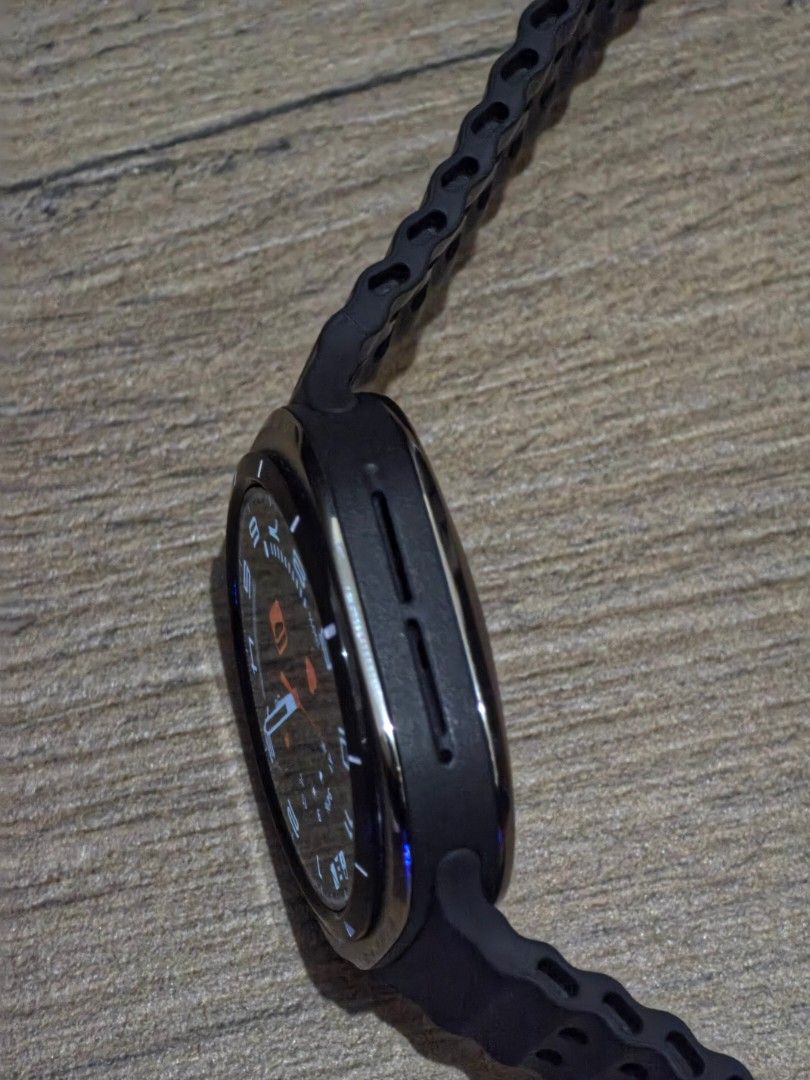 Galaxy Watch Ultra (Category: Wearables & Smart Watches) located in Taguig. Submitted by decluttering-no-trades (Listing ID 1466026533, Image 3). Description: With natural wear and tear that are not instantly noticeable. Google Wallet-ready 2-day battery life Comes with original charger RFS: I'm sticking with my Garmin FR965.
