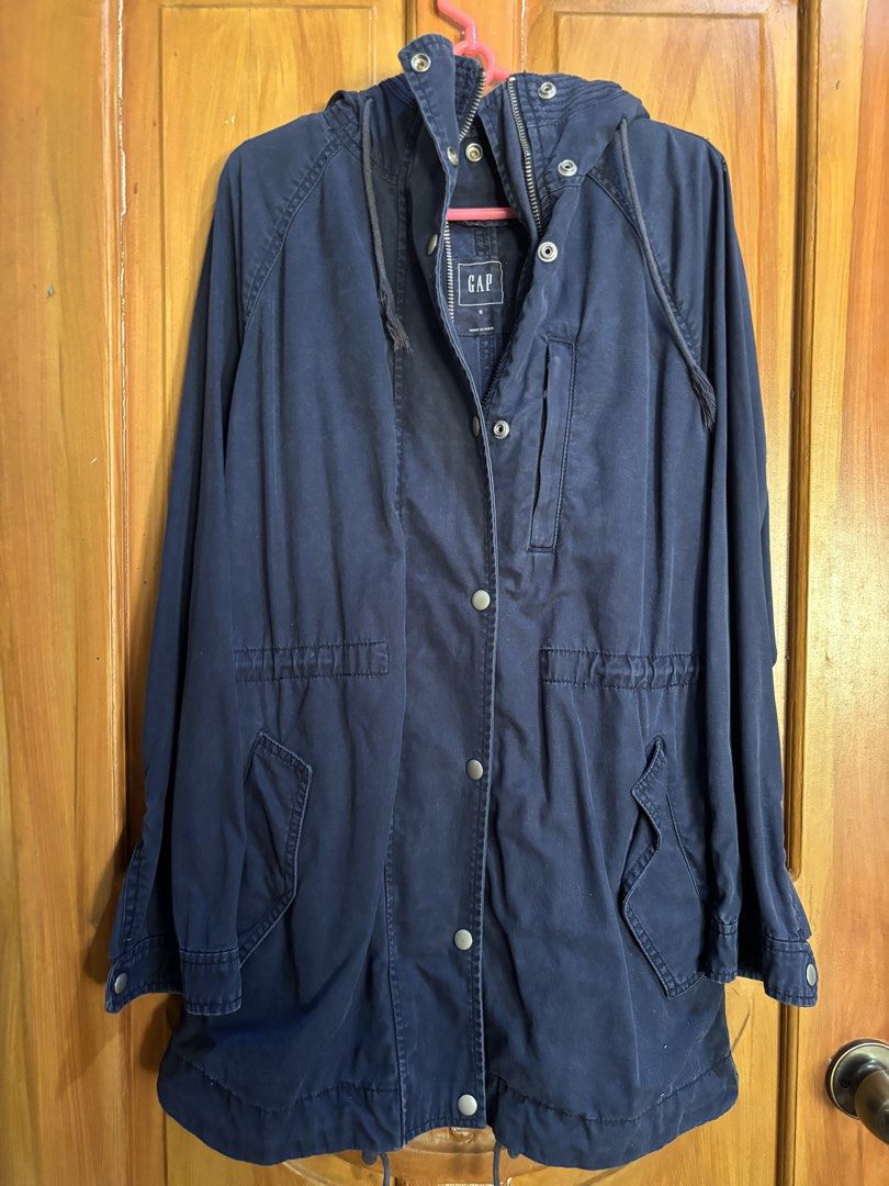 GAP Navy Blue Hooded Utility Jacket Size S (Category: Coats, Jackets and Outerwear) located in Manila. Submitted by shopmik4scloset (Listing ID 1466006347, Image 2). Description: Hi 👋🏽 Yes, it’s available :) Authentic & No issues 📍: Sampaloc Manila 🚚: Lalamove or J&T 💵: Gcash No meet ups, cod or free sf ! .