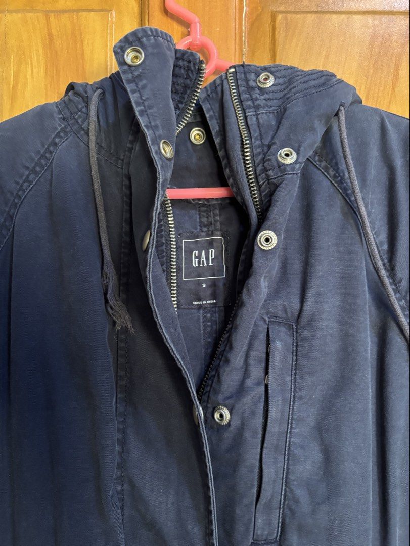 GAP Navy Blue Hooded Utility Jacket Size S (Category: Coats, Jackets and Outerwear) located in Manila. Submitted by shopmik4scloset (Listing ID 1466006347, Image 3). Description: Hi 👋🏽 Yes, it’s available :) Authentic & No issues 📍: Sampaloc Manila 🚚: Lalamove or J&T 💵: Gcash No meet ups, cod or free sf ! .
