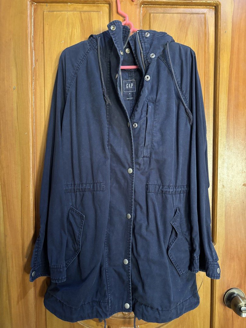GAP Navy Blue Hooded Utility Jacket Size S (Category: Coats, Jackets and Outerwear) located in Manila. Submitted by shopmik4scloset (Listing ID 1466006347, Image 1). Description: Hi 👋🏽 Yes, it’s available :) Authentic & No issues 📍: Sampaloc Manila 🚚: Lalamove or J&T 💵: Gcash No meet ups, cod or free sf ! .