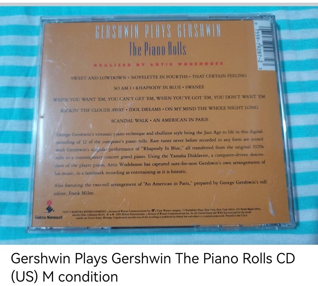 Gershwin Plays Gershwin The Piano Rolls CD (unsealed) (Category: CDs & DVDs) located in Dangcagan. Submitted by cd_haven5 (Listing ID 1465993610, Image 2). Description: #FORSALE #FORSALE #FORSALE #Authentic #Legit #Original We only sell original items. All items posted are on hand. Please message me for availability of the item/s because the items are also posted on my other online stores. All items are imported unless stated PH. We also accept P