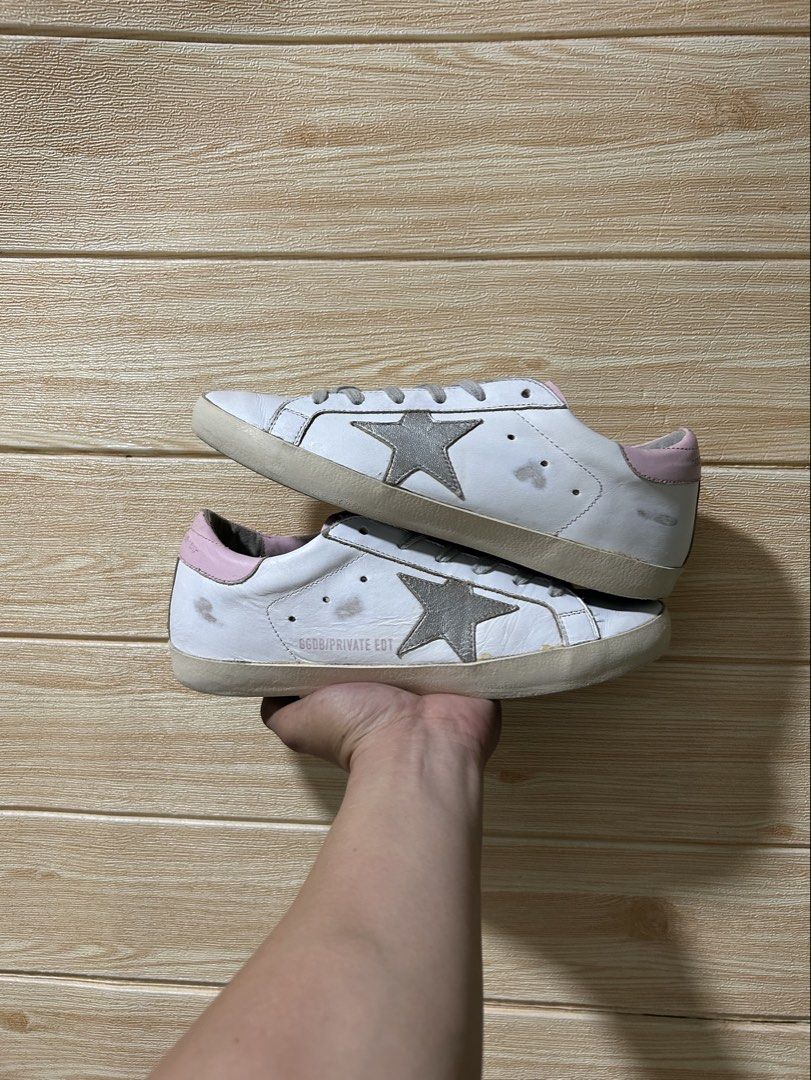 GGDB Superstar Private EDT "Pink tab" (Category: Sneakers & Footwear) located in Butuan. Submitted by selected.kicks (Listing ID 1466105822, Image 1). Description: GGDB Superstar Private Edition "Pink Tab" Size 38 | 24 cm - used pair, no box. - authentic 💯 - minor draggings & scratches - good condition.