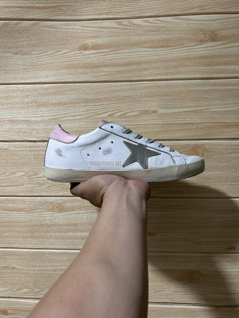 GGDB Superstar Private EDT "Pink tab" (Category: Sneakers & Footwear) located in Butuan. Submitted by selected.kicks (Listing ID 1466105822, Image 2). Description: GGDB Superstar Private Edition "Pink Tab" Size 38 | 24 cm - used pair, no box. - authentic 💯 - minor draggings & scratches - good condition.