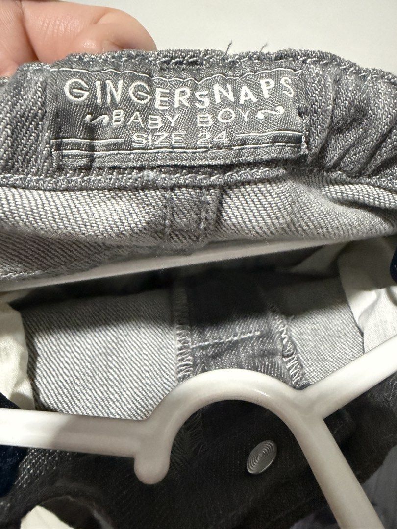 Gingersnaps Baby Boy Jeans Size 24 (Category: Jeans) located in Bocaue. Submitted by graceeshoppe (Listing ID 1466142706, Image 2). Description: - Brand: Gingersnaps - Item: Gray denim pants - Size: Baby boy 24 - Features: Classic button closure, front pockets, textured fabric - Comfort: Elastic waistband at the back for easy dressing - Condition: Clean and ready to wear.