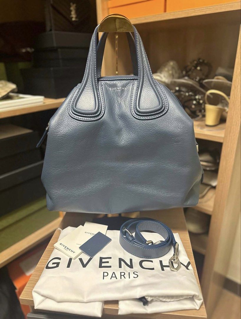 GIVENCHY NIGHTINGALE MEDIUM BAG (Category: Luxury Bags & Wallets) located in Pasay City. Submitted by markmyluxuryph (Listing ID 1465968849, Image 1). Description: GIVENCHY NIGHTINGALE CALF SKIN 💯 Authentic Preloved Medium With Tag With Sling With Dustbag With Leather Swatch ₱25,000 + SF No return or exchange is allowed; mine if you are 100% sure. #MarkMyLuxuryPH DISCLAIMER: Mark MyLuxuryPH is not affiliated with any of the brands featured on ou
