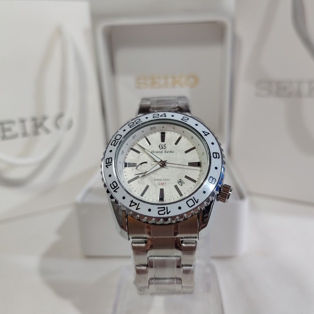 Grand Seiko Spring Drive GMT OEM style (Category: Men's Watches) located in Balanga. Submitted by k2timepieces.739 (Listing ID 1466122972, Image 1). Description: 📌Grand Seiko Spring Drive GMT 📌Luminous type 📌 Scratch proof 📌25 jewels 📌9S85-01H0 160042 📌Water resistant 10BAR 📌 Rotating Bezel 📌 Open glass back 📌Automatic Movement 📌 battery operated 📌 Made in Japan 📌 Free seiko Box & Battery 📌 Free shipping 📌Courier J&T 🚛 No COD 📌Pay