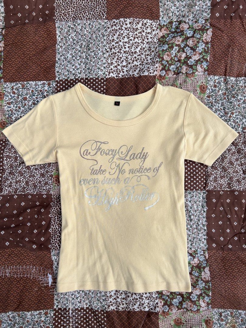 graphic yellow tee y2k jp source (Category: Blouses) located in Butuan. Submitted by kittyfinds444 (Listing ID 1466012199, Image 2). Description: • size: small to medium • bought from japan arrivals. • lowballers will be ignored. not selling it for lower price. willing to keep! •please check the photos before claiming. do not offer if unsure & still canvasing. we don’t accept unsure offers unless it’s paid to avoid conflicts. .