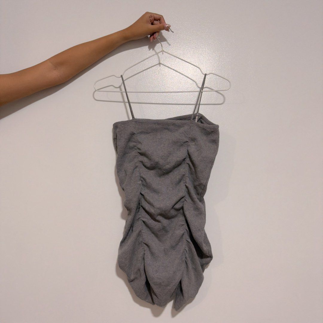 gray ruched dress (Category: Dresses) located in Cebu City. Submitted by cuteoncue (Listing ID 1466151293, Image 3). Description: small-med .
