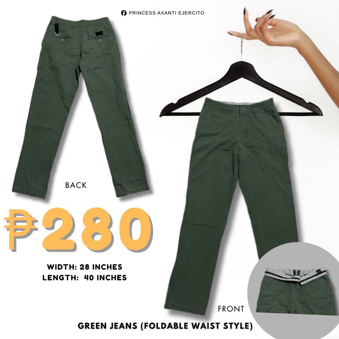GREEN JEANS (FOLDABLE WAIST STYLE) (Category: Jeans) located in Cebu City. Submitted by lilshawntyyy (Listing ID 1466096152, Image 1). Description: .