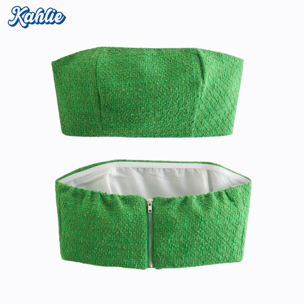 Green Tweed Co Ords (Category: Sets or Coordinates) located in Makati City. Submitted by unclutteredbyj (Listing ID 1466056619, Image 2). Description: Brand New Green Co Ords Kahlie brand from orange app Never worn before; no tag .