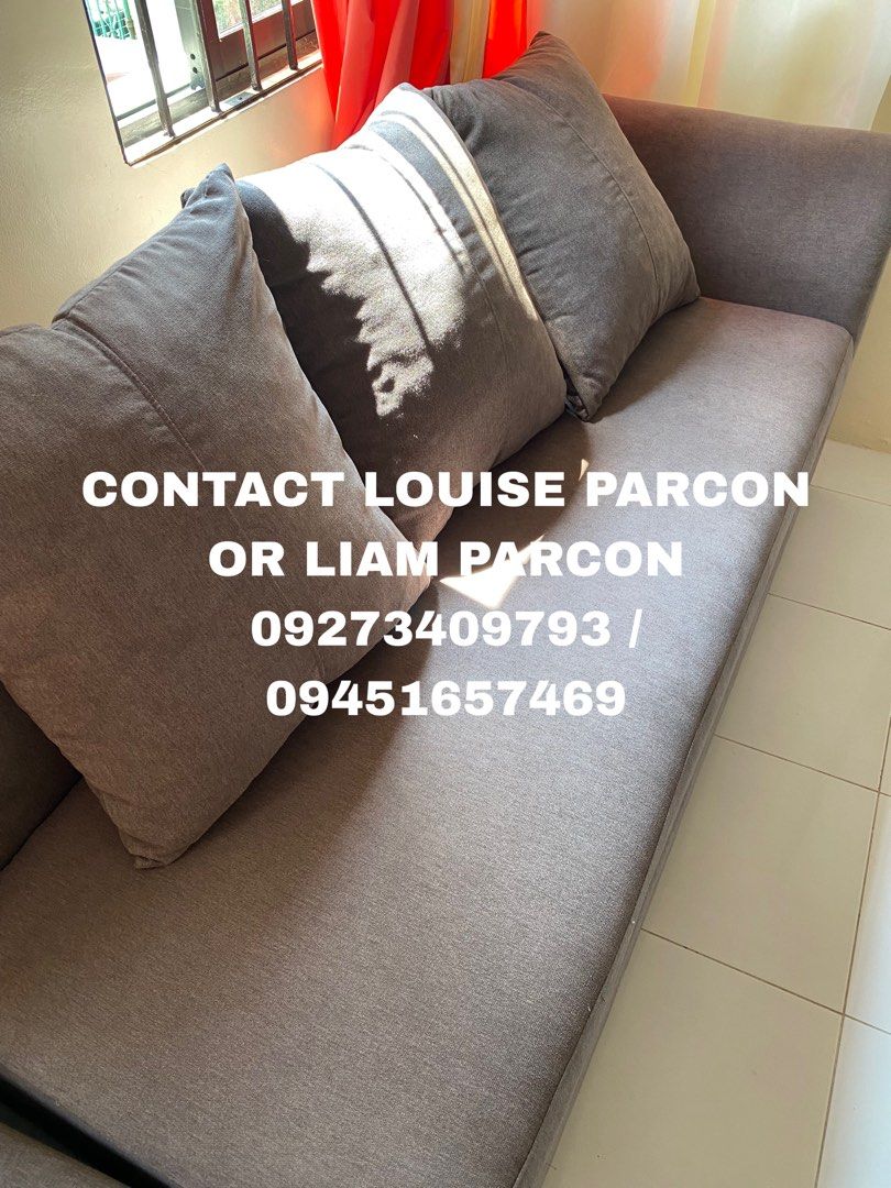 GREY SOFA SET (Category: Sofas) located in Marikina City. Submitted by vparcon (Listing ID 1465777536, Image 3). Description: ‼️FOR SALE: GREY SOFA SET ‼️ ₱19,000 Original Price: ₱22,000 With 4 Sofa Pillows Still good as new Bought: June 2026 RFS: Moving Out Location: Marikina City Mode of Delivery: Pick Up/ Lalamove Mode of Payment: Bank Transfer/GCash/Cash.