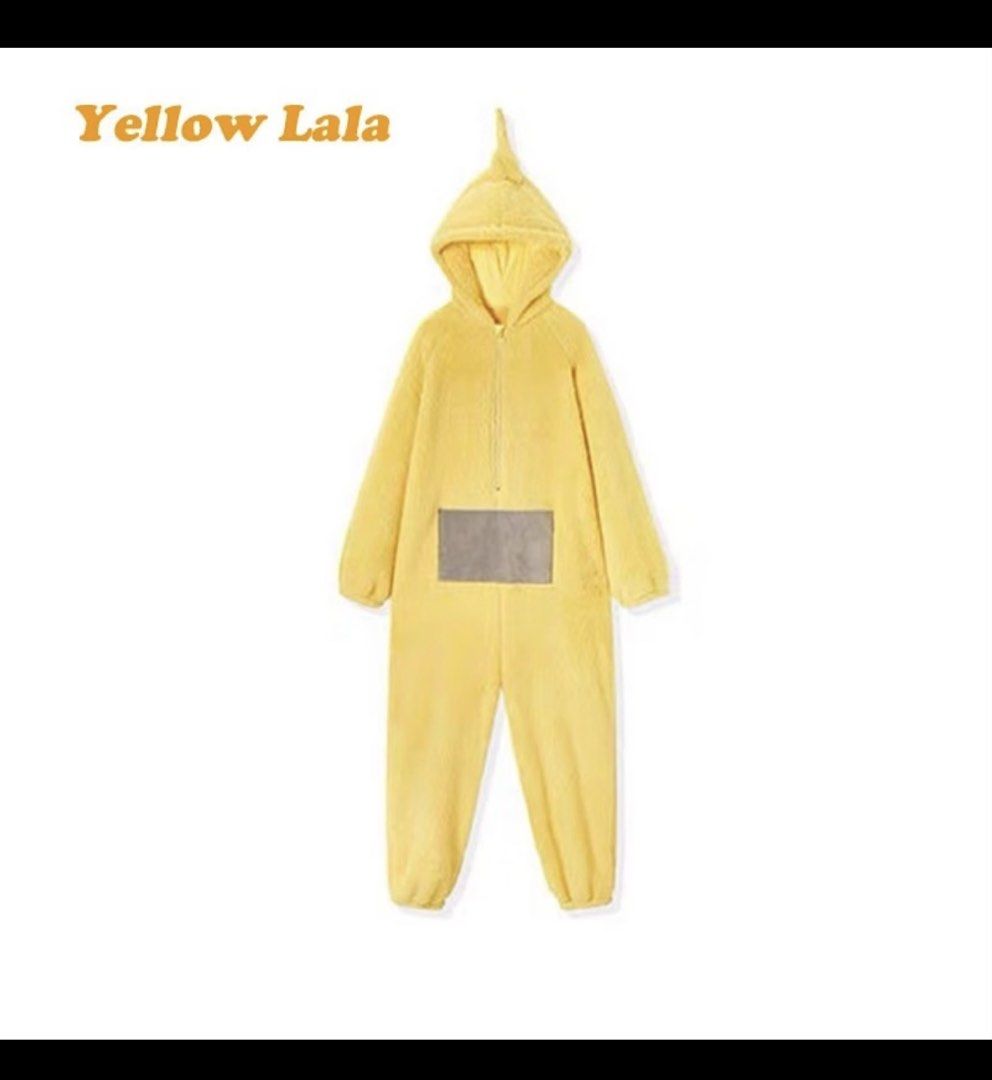 Halloween Costume Teletubbies (Category: Jumpsuits) located in Manila. Submitted by bffshopper (Listing ID 1466146982, Image 2). Description: - Adorable yellow Lala & green Dipsy Teletubbies design complete with hood and antenna - Made from ultra-cozy fleece material for maximum warmth - Convenient front zip closure and iconic rectangular tummy patch - Perfect for lounging, costume parties, or cozy sleepwear - Available in sizes XL (refer to size