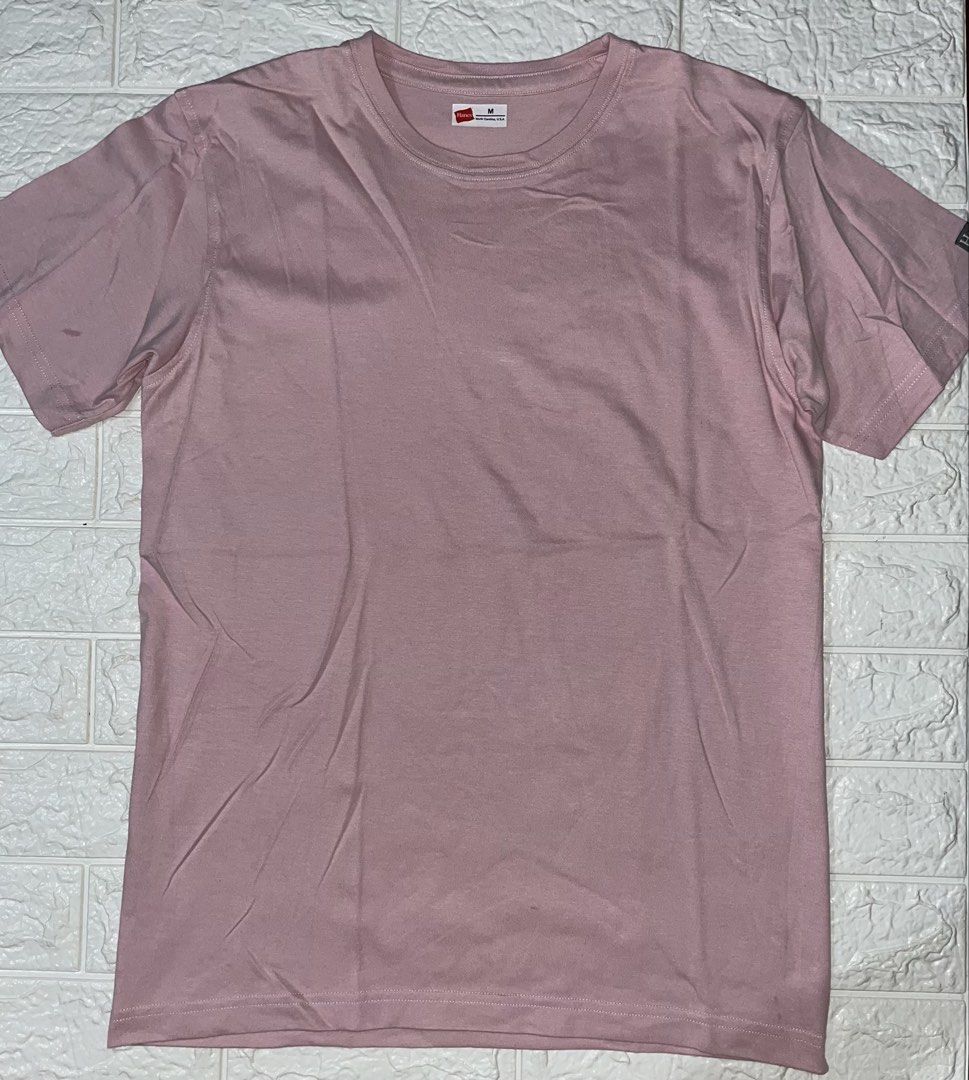 Hanes T-shirts Bundle Size M (Category: Tshirts & Polo Shirts ) located in Rizal. Submitted by cassappl (Listing ID 1466068185, Image 2). Description: - Bundle of 3 Hanes basic t-shirts in size Medium - Colors: Mustard yellow (V-neck), light pink (crew neck), and dark purple (crew neck) - Clean fabrics with inner tags attached - Versatile, comfortable, and perfect for daily wear - Great way to easily update your everyday wardrobe rotation.