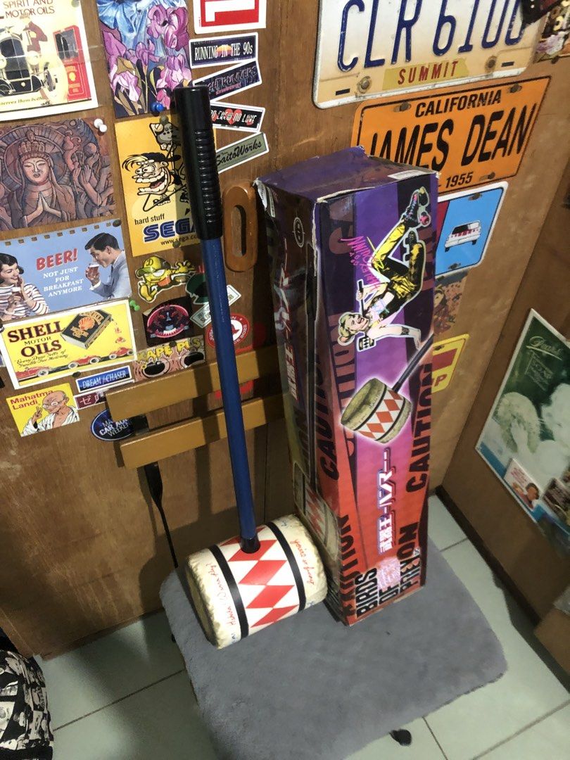 Harley Quinn Mallet Weapon Life size (Category: Action & Battle Toys) located in Quezon City. Submitted by markgolveo (Listing ID 1465994352, Image 3). Description: Harley Quinn Mallet Weapon Life size Large estimated meter long Bulky Signs of wears on box packaging Heavy duty plastic toy material.