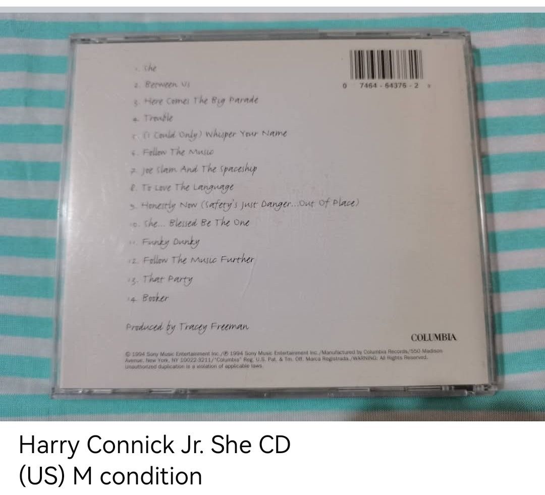 Harry Connick Jr. She CD (unsealed) (Category: CDs & DVDs) located in Dangcagan. Submitted by cd_haven5 (Listing ID 1466024034, Image 2). Description: #FORSALE #FORSALE #FORSALE #Authentic #Legit #Original We only sell original items. All items posted are on hand. Please message me for availability of the item/s because the items are also posted on my other online stores. All items are imported unless stated PH. We also accept Pre-orders. Payment