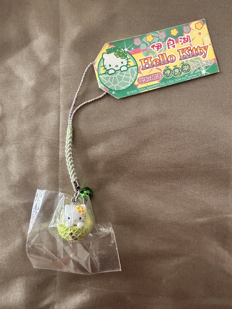 hello kitty gotochi melon keychain (Category: Character Goods) located in Los Banos. Submitted by yoonstar (Listing ID 1466015636, Image 1). Description: ⋆˙⟡please read!✧˖°. ♡from 2004 ♡please note that these charms were produced during the early 2000s so there might be dust and stains (but are removable.) thank you and happy shopping! ^_^.
