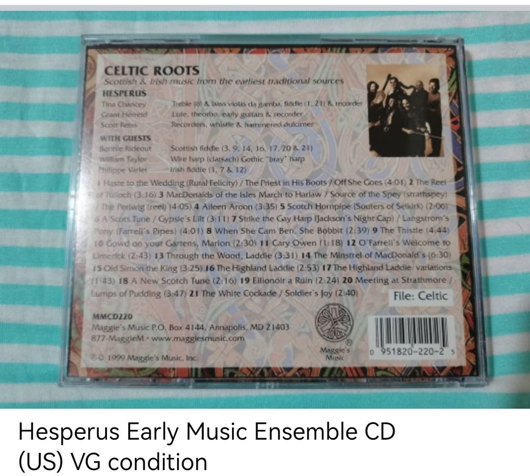 Hesperus Early Music Ensemble CD (unsealed) (Category: CDs & DVDs) located in Dangcagan. Submitted by cd_haven5 (Listing ID 1466026403, Image 2). Description: #FORSALE #FORSALE #FORSALE #Authentic #Legit #Original We only sell original items. All items posted are on hand. Please message me for availability of the item/s because the items are also posted on my other online stores. All items are imported unless stated PH. We also accept Pre-orders.