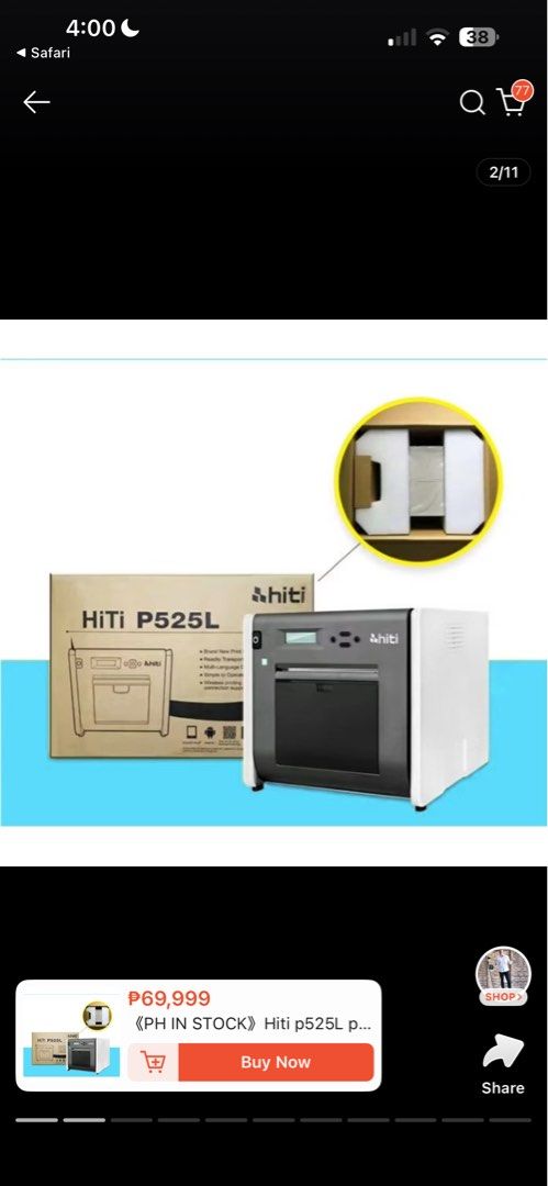 HiTi P525L Photo Printer (Category: Printers, Scanners & Copiers) located in Manila. Submitted by mg2829 (Listing ID 1466039446, Image 2). Description: FOR SALE! HiTi P525L Photo Printer WITH FREE PHOTOBOOTH PROPS: • 10 sets of fun shades • 2 Mario caps • 10 pcs fun headbands • And other assorted props RFS: Decluttering all our photobooth materials as we no longer have the time and capacity to manage the business. .