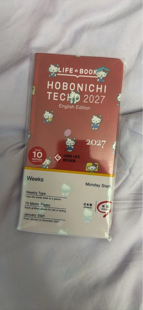 Hobonichi 2027 Weeks - Hello Kitty English Version (Category: Stationery & School Supplies) located in Caloocan City. Submitted by luckycharmangel (Listing ID 1466104523, Image 1). Description: Brand New, Sealed Hobonichi 2027 Weeks - Hello Kitty English Version No pen included MOP: BPI, Gcash, BDO.