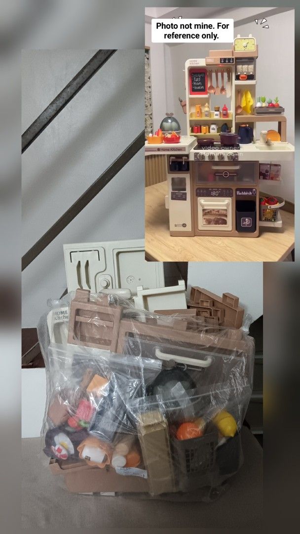 Home Kitchen Pretend Play Toy Set with Accessories (Category: Kids Toys) located in Antipolo. Submitted by auspicious_momma (Listing ID 1466055116, Image 1). Description: Will erase once SOLD Selling our super cute mini kitchen playset! Played for only 4 months, 100% fully functioning with all the main interactive features working perfectly (light, sound, sink faucet, and spray functions are all good). *Batteries sold separately Condition: Well-l
