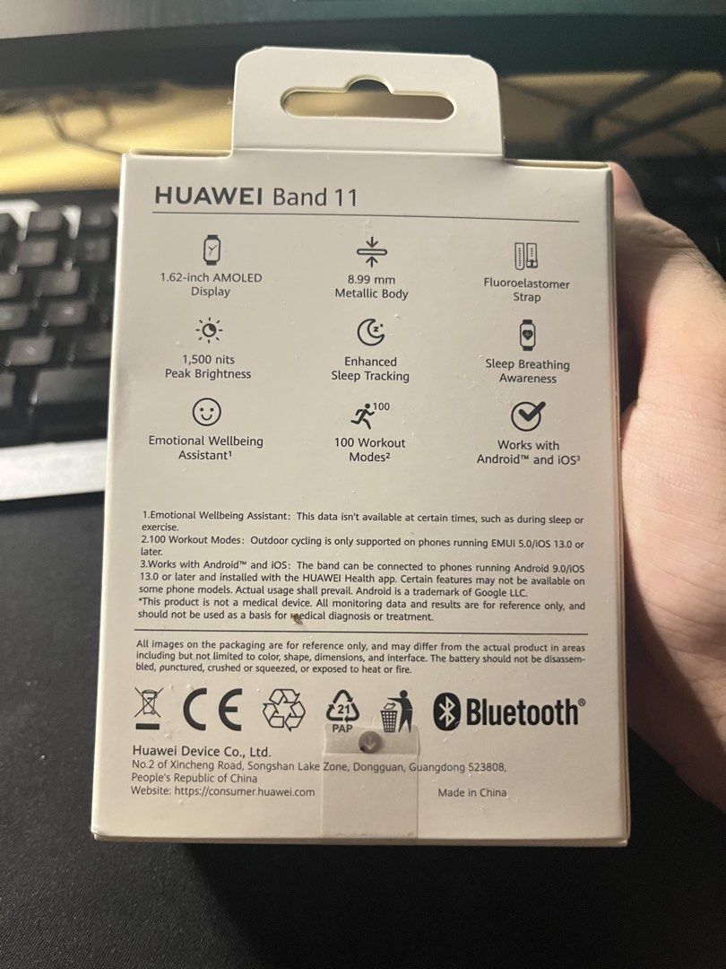Huawei Band 11 (Category: Wearables & Smart Watches) located in Batangas. Submitted by alelle_11 (Listing ID 1466106573, Image 2). Description: Selling unopened Huawei Band 11 RFS: nagbreak selling this for 2000, 2200 sa orange app 📍Lipa, Batangas.