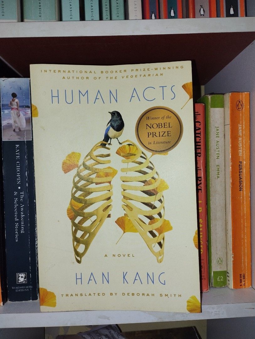 Human Acts by Han Kang (Category: Storybooks) located in Batangas. Submitted by asdfgatha (Listing ID 1465990289, Image 1). Description: 📚 Human Acts by Han Kang •RFS: Unhauling from personal collection • Authentic copies; bought from Fully Booked • Good condition; no annotations, but w/ foxing along the edges • DM for more photos and information! ❤️.
