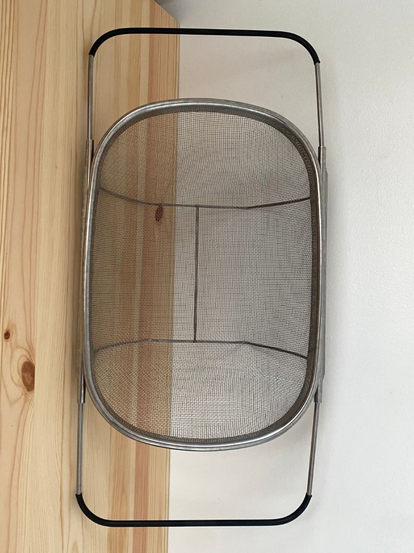 IKEA IDEALISK COLANDER (Category: Cookware & Accessories) located in Mandaluyong City. Submitted by phoemela.things (Listing ID 1466098935, Image 1). Description: Original price: 399Php Handles can be adjusted so that it hangs on the sink. Length: 34cm Width: 23cm Height: 11cm Maximum length with handles: ~50cm Material: Stainless steel (body, handle), Polyethylene (handle protector) MOP: BPI/Gcash MOD: J&T, GogoXpress, Lalamove (buyer books ride
