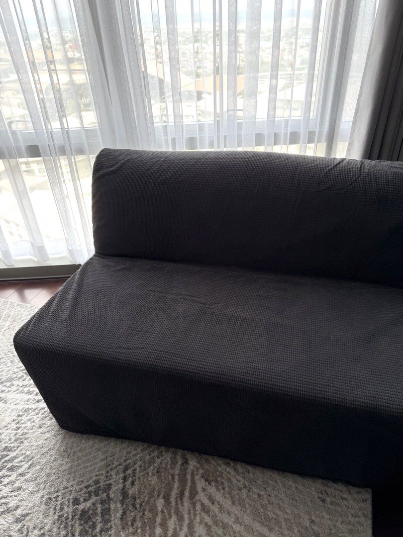 IKEA Lycksele Sleeper Sofa Bed (Category: Sofas) located in Taguig. Submitted by cy326 (Listing ID 1465991657, Image 2). Description: • IKEA Lycksele Sleeper Sofa Bed • Color: Dark gray • Slip on cover (washable) • Original price at PHP 17,999 • Like new — used only inside baby room (seldom used since we already had a nursing chair) • Taguig City RFS: Need space for baby’s other stuff Message for more details! :).