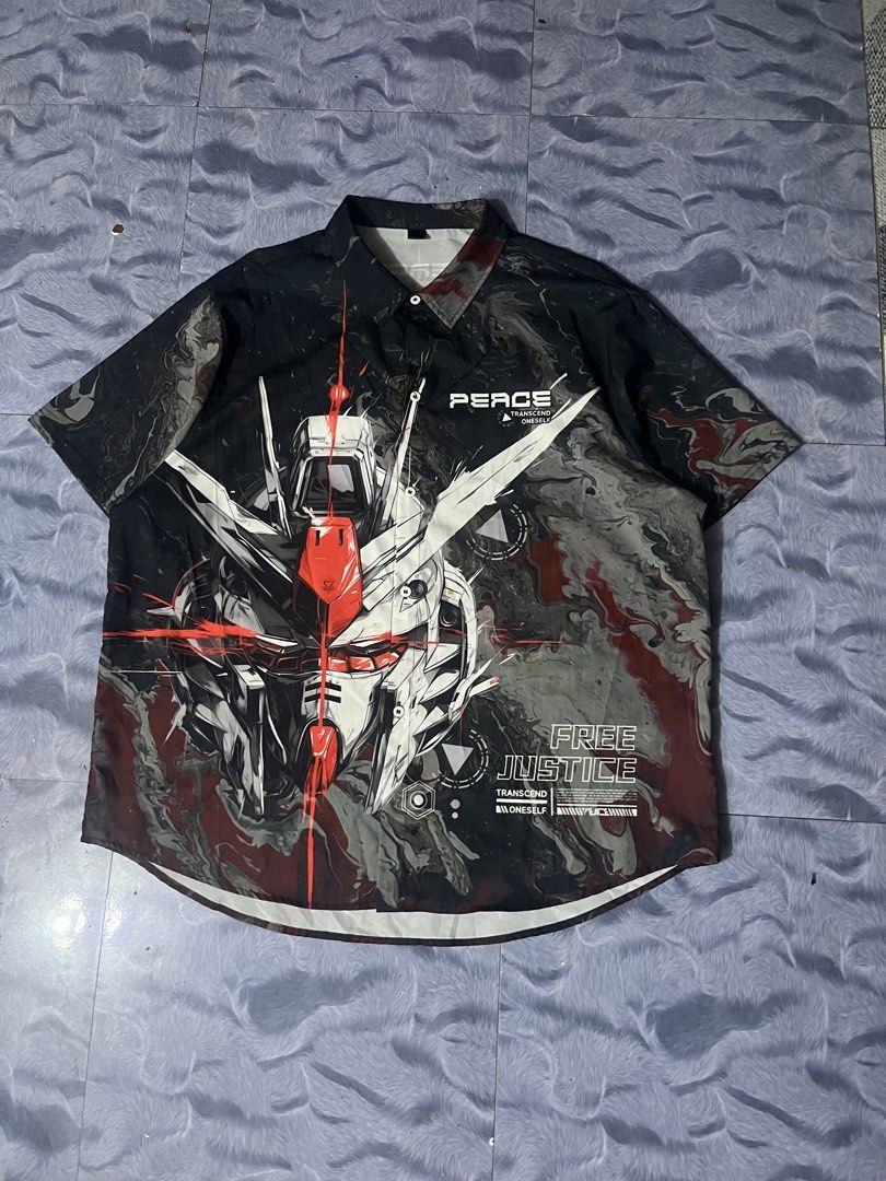 Infinite Justice Gundam aop (Category: Tshirts & Polo Shirts ) located in Quezon City. Submitted by thriftshop_treasure (Listing ID 1466101284, Image 3). Description: Polo botton aop Infinite Justice Gundam 26x30.