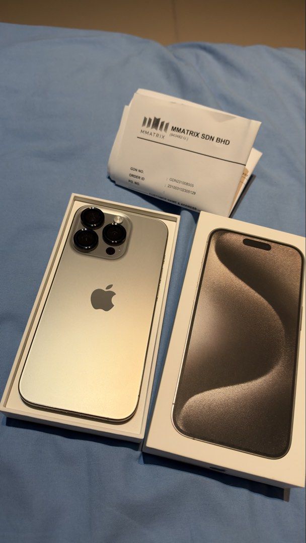 Ip15 pro (Category: iPhone 15 Series) located in Johor Bahru. Submitted by bbbeyond (Listing ID 1466039082, Image 1). Description: Iphone 15 pro 256gb Battery health 78% With box Sell(2.4K) Can cod jb area Any interest can pm me ✅.