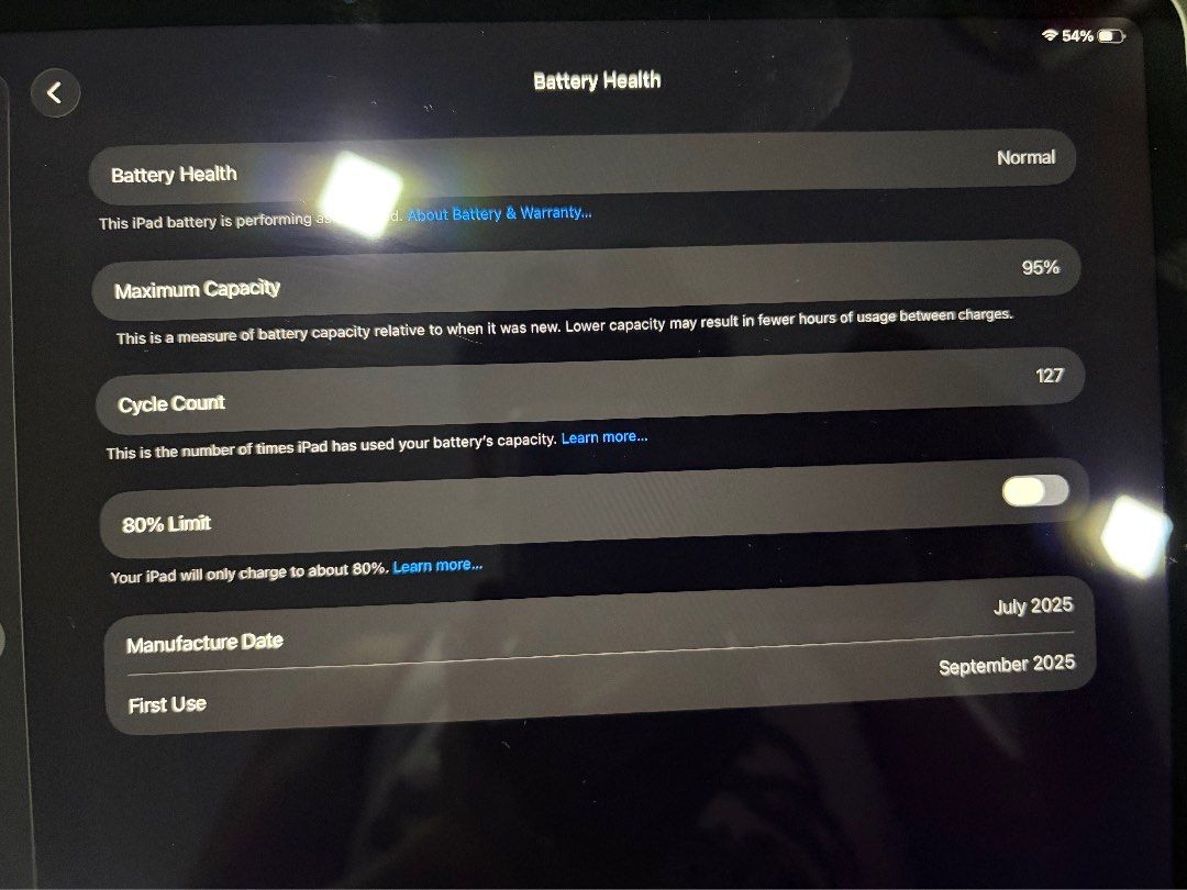 Ipad air M3 128gb 95BH with Magic Keyboard (Category: iPad) located in Quezon City. Submitted by kimliee_ (Listing ID 1466141890, Image 3). Description: Rush rush slight nego 128gb 95BH Still finding the box No issue in any its just the magic keyb is dirty due to use .